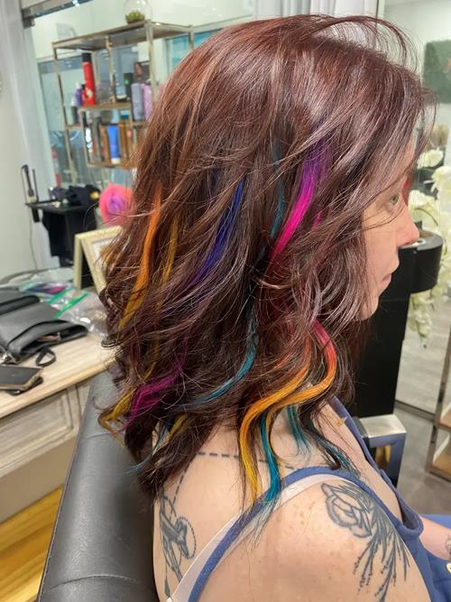 Denver hair extensions, Denver Colorado. These are all Hair Extensions with the rainbow hair, custom(..)